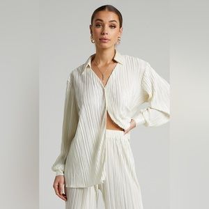 Showpo Plisse Button Up Shirt